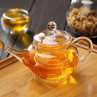 Théière en verre saine d'Infuser de thé, résistante à la chaleur toute la théière en verre avec le filtre fournisseur