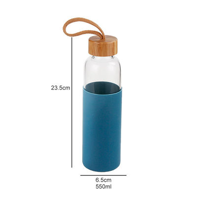 Conception ouverte de bouche de bouteille d'eau en verre portative non toxique facile à porter fournisseur