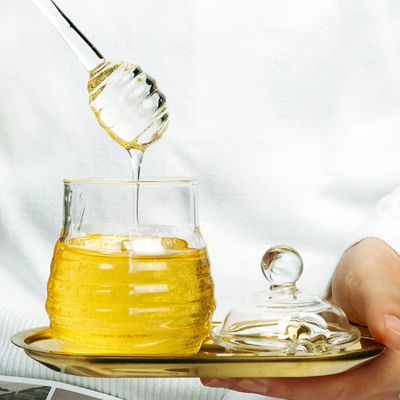 Pot de miel en verre de Borosilicate avec écologique résistant à la chaleur de dispositif d'écoulement fournisseur
