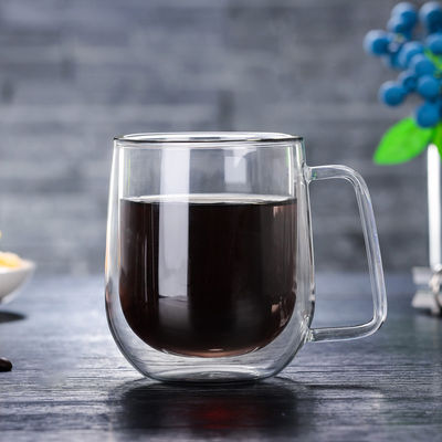 Tasse en verre de haut de Borosilicate mur de double pour le café potable écologique fournisseur