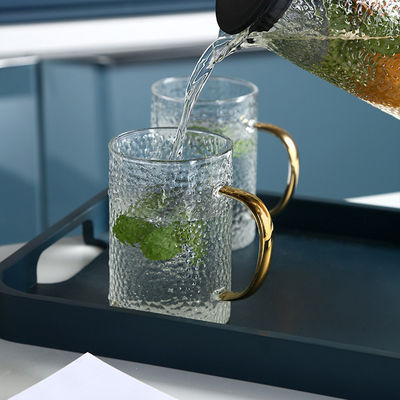 Tasse en verre colorée d'expresso avec la poignée, double culbuteur écologique en verre de mur fournisseur