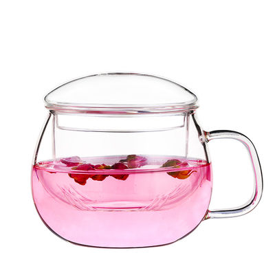 Tasse plus raide de thé soufflée par carte blanche de BPA, tasse en verre de voyage d'Infuser de thé de mur mince fournisseur