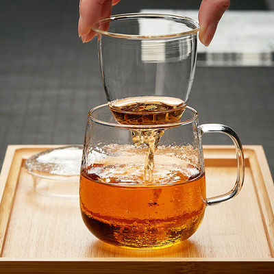 Matériel simple adapté aux besoins du client en verre de Borosilicate de portion de thé de tasse en verre d'Infuser fournisseur
