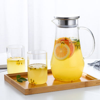 Remettez à 1400ml enflé le broc en verre de l'eau carafe transparente de jus de boisson fournisseur