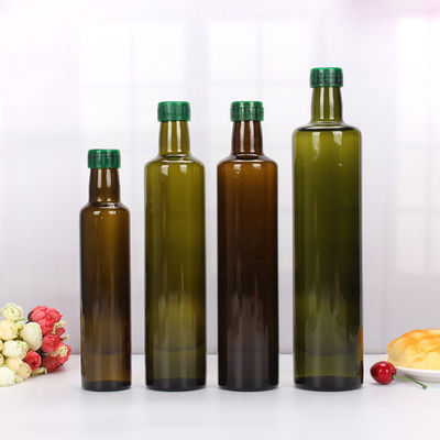 Bouteille en verre ambre vert-foncé carrée d'huile d'olive pour l'huile de friture de emballage fournisseur