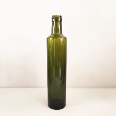 La bouteille en verre vert-foncé ambre d'huile d'olive ronde/place a formé facile à utiliser fournisseur