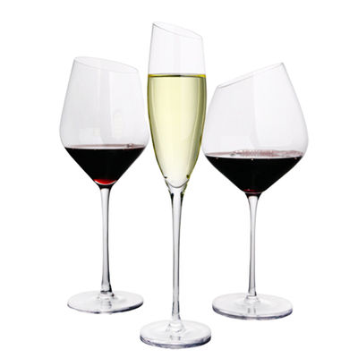 Verre de vin oblique des industries 450ml, verres en cristal formés uniques de Champagne fournisseur