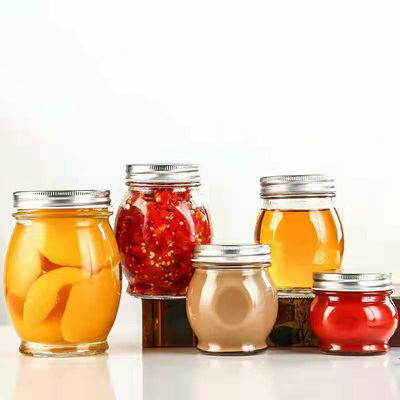 Le pot en verre de miel d'espace libre de conteneur de nourriture avec la couverture BPA en métal libèrent réutilisable fournisseur