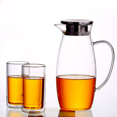 BPA libèrent le broc en verre de l'eau pour le métier soufflé par main de jus/boisson/eau froide fournisseur
