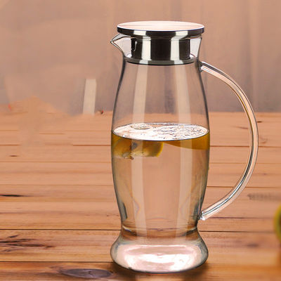 50 onces ont glacé le broc en verre de l'eau de thé avec le couvercle/bec d'acier inoxydable faciles à utiliser fournisseur