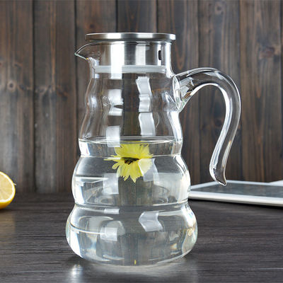 Carafe en verre résistante à la chaleur de boisson de jus de broc de l'eau avec la couleur d'espace libre de couvercle fournisseur