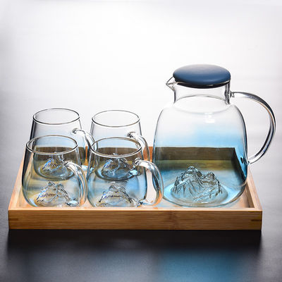 Broc de l'eau de verre soufflé de main de la boisson 1800ml de jus fournisseur