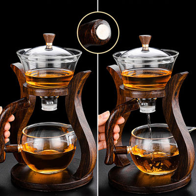 Tasse en bambou d'Infuser de thé en verre de Borosilicate de support fournisseur