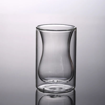 Tasse en verre mur enflé résistant à la chaleur de la bouche 120ml de double fournisseur