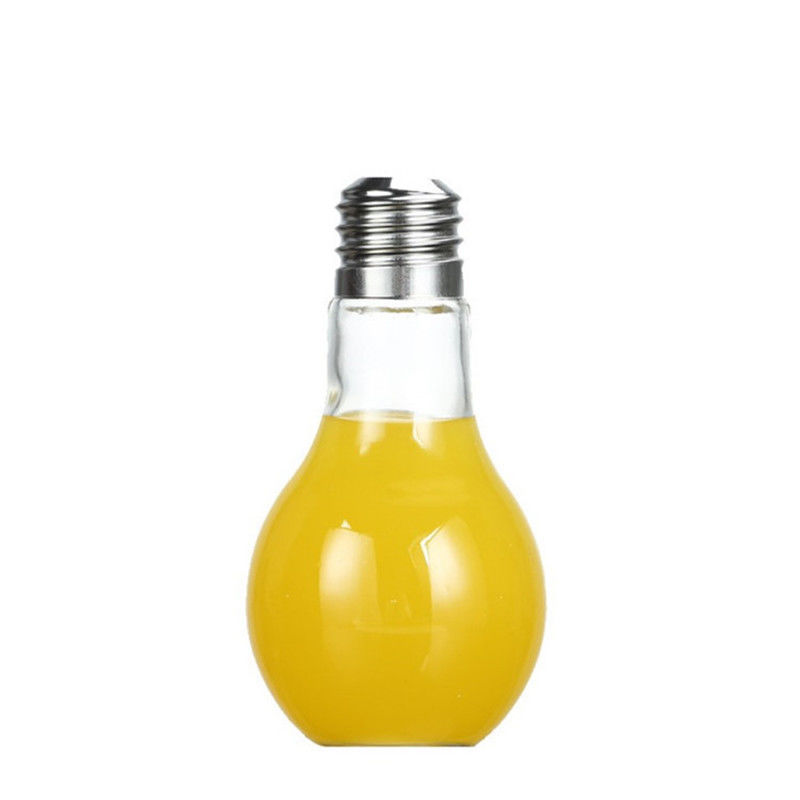 Bouteille en verre de boisson de forme d'ampoule avec la capacité de couvercle/client de pailles fournisseur