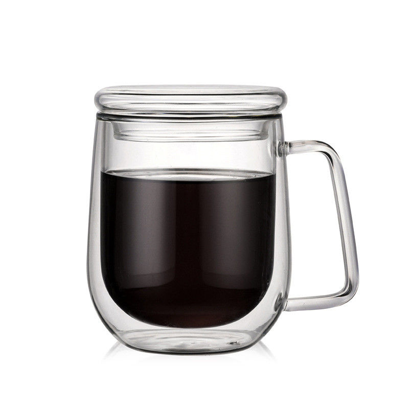 Tasse en verre de haut de Borosilicate mur de double pour le café potable écologique fournisseur