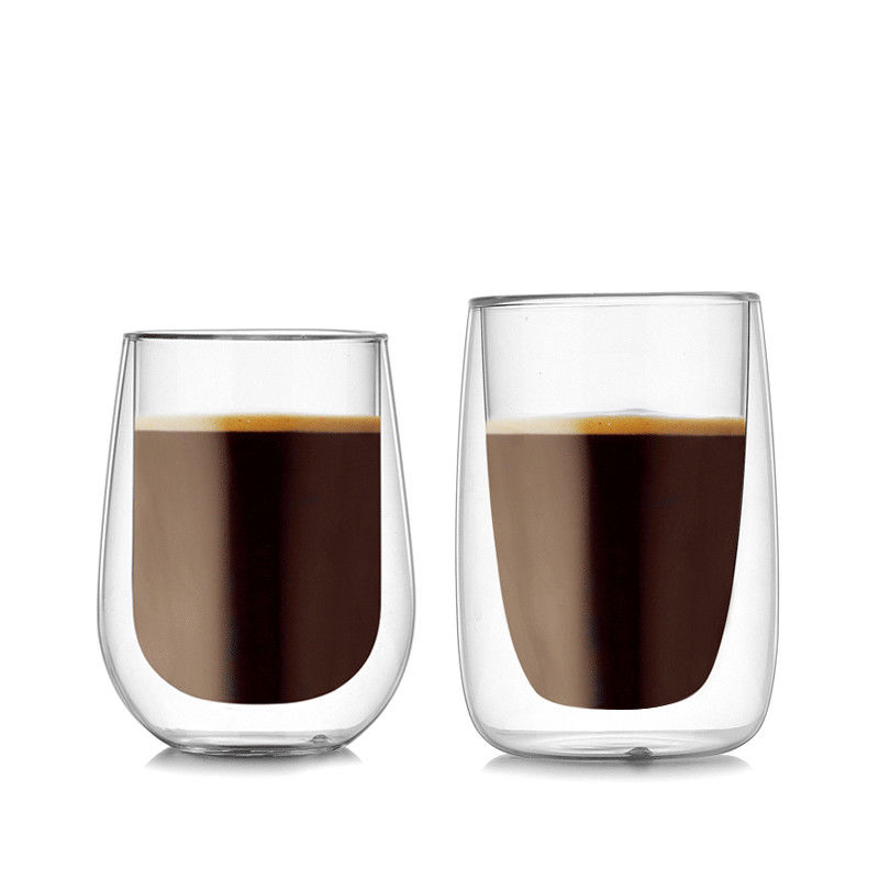 180ml/250ml tasse en verre isolée, doubles tasses de café résistantes à la chaleur de mur fournisseur