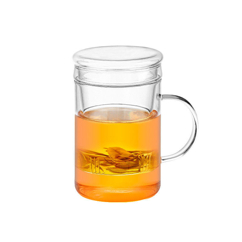 tasse en verre d'Infuser du thé 14oz/420ml avec la tasse durable de thé de feuilles mobiles de couvercle fournisseur