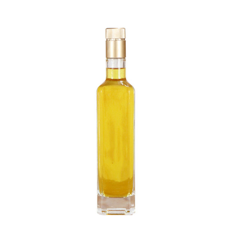 Bouteille en verre transparente d'huile d'olive avec facile sûr de Pourer Diswasher de chapeau à distribuer fournisseur
