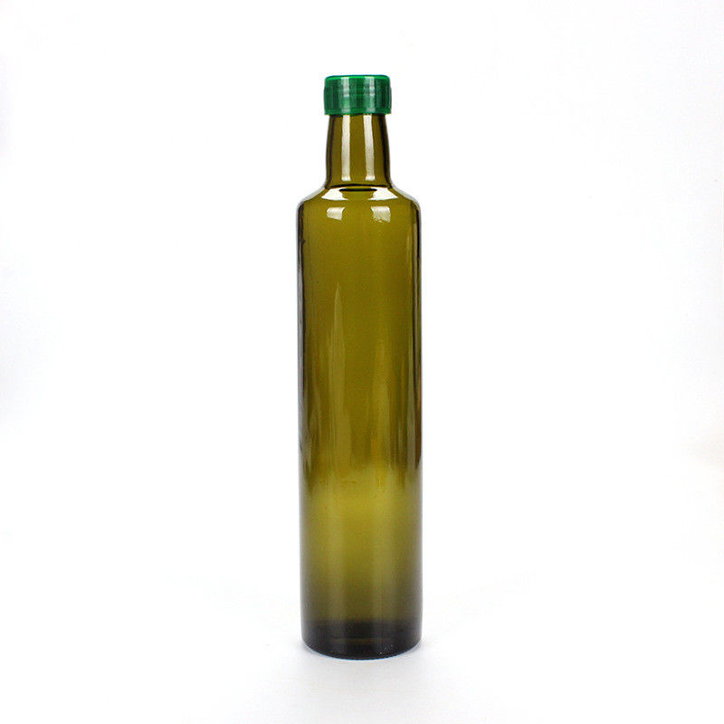 Bouteille en verre ambre vert-foncé carrée d'huile d'olive pour l'huile de friture de emballage fournisseur