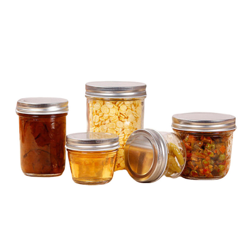 Vide en verre de pot de confiture de conception de client pour rond de couvercle de vis de miel formé fournisseur