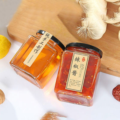 Pots en verre hermétiques de miel, récipients d'entreposage épais de cuisine de mur en verre fournisseur