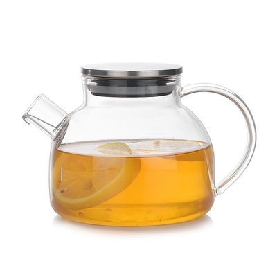 Service à thé en verre transparent sûr de fourneau électrique avec le couvercle hermétique d'acier inoxydable fournisseur