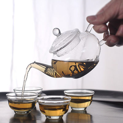 théière de dessus de fourneau de 8.5oz 250ml avec Infuser, bouilloire de thé claire de pyrex avec le filtre en verre fournisseur