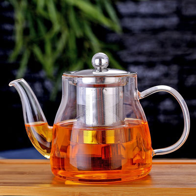 bouilloire de thé sûre en verre de Ligjtweight Stovetop de théière Infuser d'espace libre démontable de 600ml fournisseur