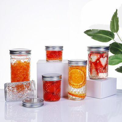 Gelez le pot en verre de conserves au vinaigre de nourriture, pots clairs en verre d'espace libre du caviar 4oz/8oz fournisseur