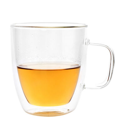 Culbuteur en verre de haut de Borosilicate mur de double, tasse de thé transparente avec le couvercle en bambou fournisseur