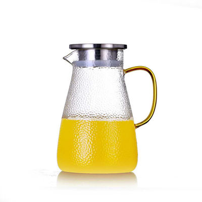 Lanceur en verre de boissons de poignée ronde, lanceur en verre résistant à la chaleur isolé avec le couvercle fournisseur