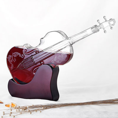 Décanteur de whiskey de cru formé par violon créatif, carafe en verre à mur unique de vin fournisseur