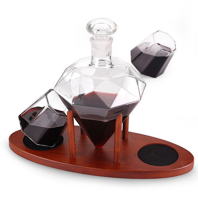 poids léger de verre de bouteille de décanteur de vin du diamant 1000ml pour le vin rouge/whiskey fournisseur