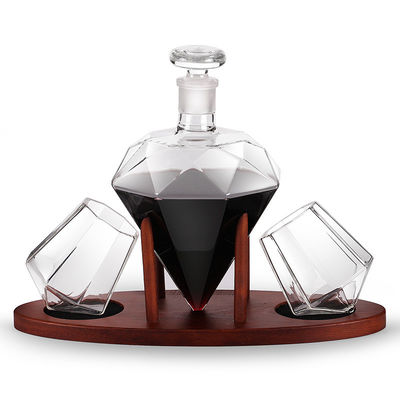 poids léger de verre de bouteille de décanteur de vin du diamant 1000ml pour le vin rouge/whiskey fournisseur