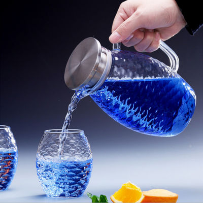 Le haut broc en verre de Borosilicate, s'égouttent la carafe en verre libre de l'eau de grande capacité fournisseur