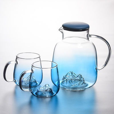 Broc de l'eau de verre soufflé de main de la boisson 1800ml de jus fournisseur