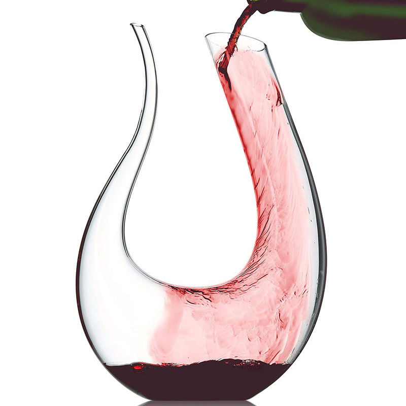 Décanteur sans plomb de vin de Mouthblown, décanteur moderne de vin de cône rond facile à nettoyer fournisseur