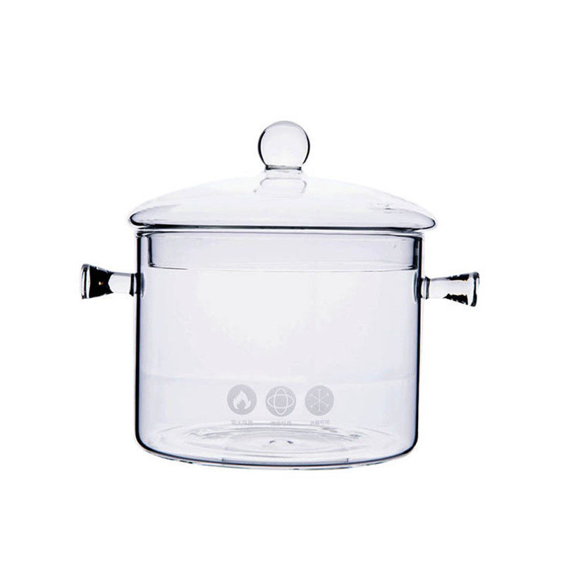 Pot à cuire en verre de la casserole 1500ml résistante à la chaleur de Borosilicate fournisseur